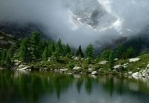 Горное озеро Гомс Швейцария