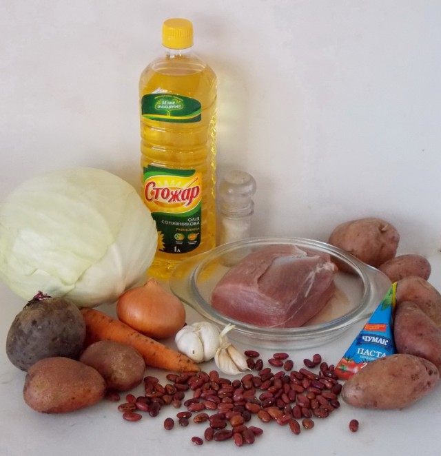 Продукты для украинского борща