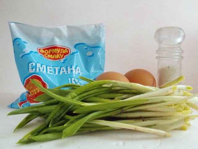 Ингредиенты для салата из черемши