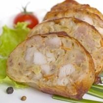 Домашняя колбаса из цыплёнка с перловой крупой