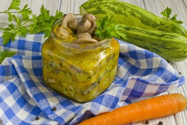 Консервированные кабачки с грибами