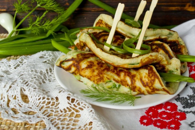 Блины с зелёным луком