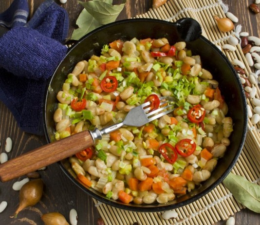 Овощное рагу с фасолью - Постные блюда Овощное рагу с фасолью – консервированная фасоль тушеная с овощами