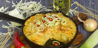 Запеканка из макарон с творогом и капустой в духовке
