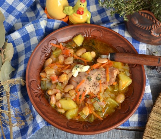 Рассольник с курицей и фасолью - Основные блюда и гарниры Рассольник с курицей и фасолью
