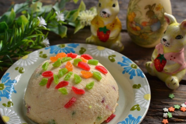 Пасха творожная со сгущенкой и арахисовой пастой