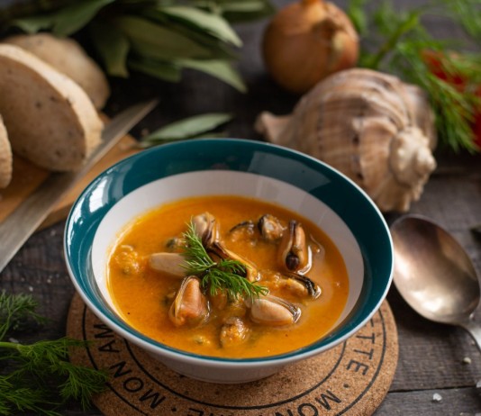 Нежный крем-суп с мидиями - Постные блюда Нежный крем-суп с мидиями