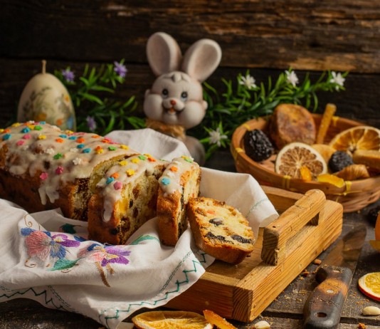 Простой бисквитный пирог на Пасху