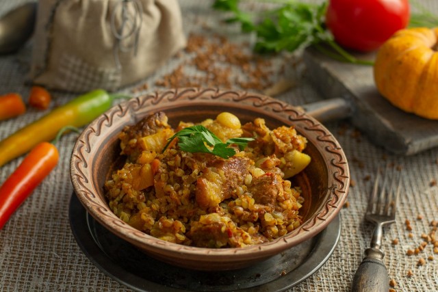 Гречка по-купечески с мясом и тыквой Гречка по-купечески с мясом и тыквой