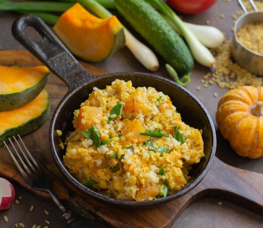 Быстрый булгур с тыквой