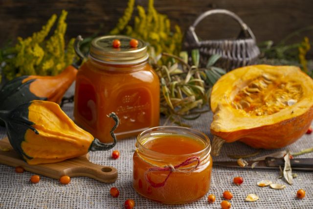 Полезное желе из облепихи с тыквой на зиму