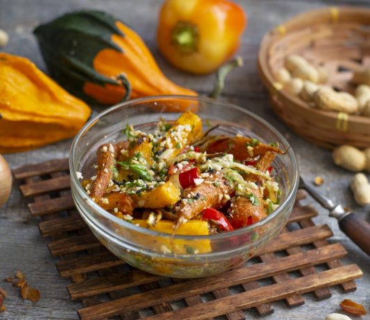 Постный салат из запеченной тыквы - Постные блюда Постный салат из запеченной тыквы