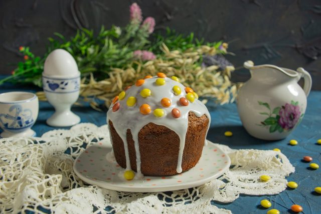 Быстрый пасхальный кулич без дрожжей