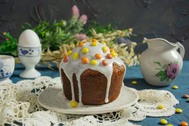 Быстрый пасхальный кулич без дрожжей