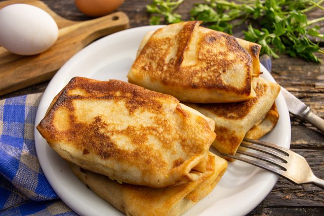 Тонкие блинчики с печенью