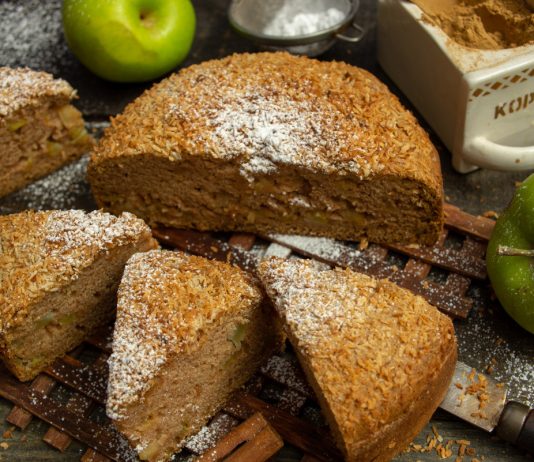 Веганский пирог с яблоками на аквафабе - Постные блюда Веганский пирог с яблоками