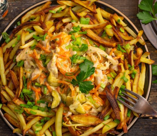 Салат с жареной морковью, курицей и картофелем - Рецепты Салат с жареной морковью, курицей и картофелем