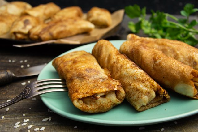 Налистники с мясом и рисом