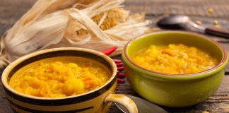 Суп-пюре из тыквы с кукурузой и картофелем