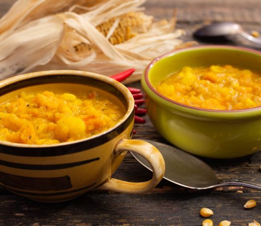 Суп-пюре из тыквы с кукурузой и картофелем - Постные блюда Суп-пюре из тыквы с кукурузой и картофелем