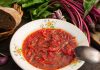 Борщ с капустой, свеклой и горчицей
