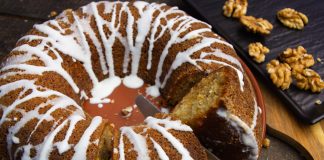 Лимонный кекс с грецкими орехами
