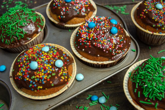 Маффины с бананами и творожным сыром