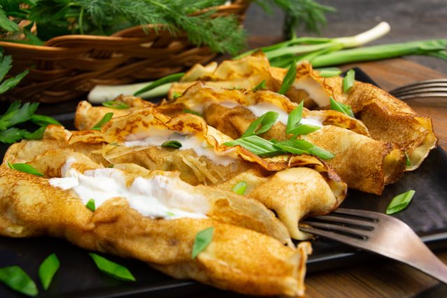 Блинчики с сыром и йогуртом Блинчики с сыром и йогуртом