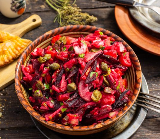 Винегрет из запеченных овощей с каперсами - Постные блюда Винегрет из запеченных овощей с каперсами