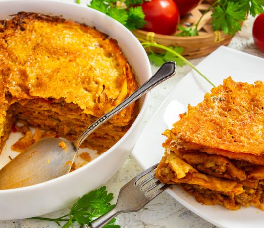 Лазанья из блинов с фаршем