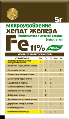 При первых признаках проводится опрыскивание растений хелатом железа от «Буйских удобрений» (в ампулах или порошке). При первых признаках проводится опрыскивание растений хелатом железа от «Буйских удобрений» (в ампулах или порошке).
