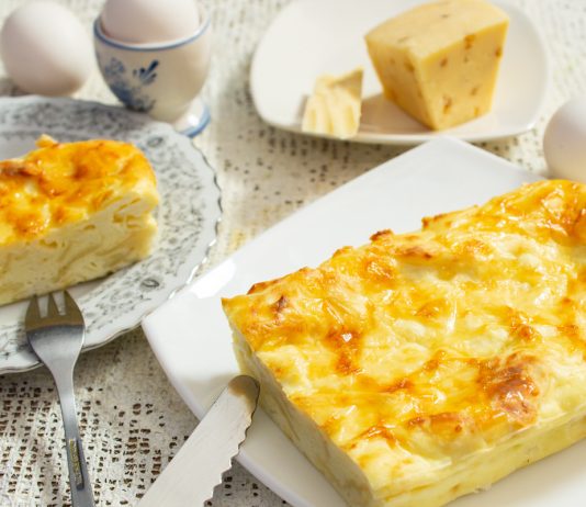 Запеканка с сыром и лавашем
