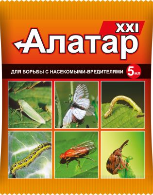 В инсектицид широкого спектра действия «Алатар» входит сразу два соединения – малатион и циперметрин. В инсектицид широкого спектра действия «Алатар» входит сразу два соединения – малатион и циперметрин.