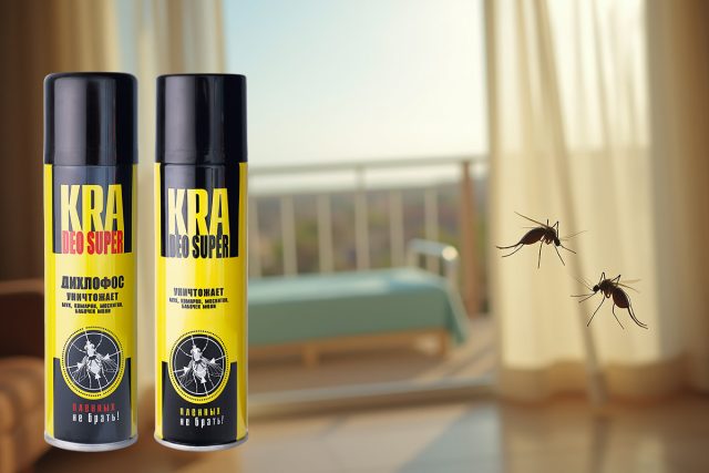 С помощью аэрозолей «KRA-deo super» и «KRA-deo super Дихлофос» можно легко и быстро избавиться от любых летающих насекомых, с которыми мы постоянно встречаемся летом