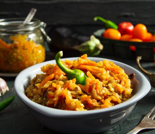 Рагу из запеченных баклажанов с овощами на зиму