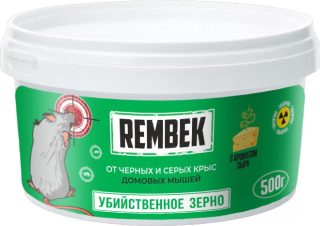 В относительно сухих помещениях зерновая приманка Rembek может работать очень долго.
