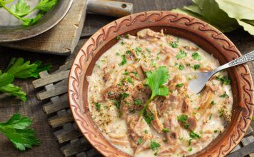 Бефстроганов из отварной говядины