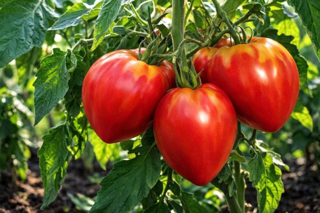 Будёновка — розовый сердцевидный томат 150–300 г с тонкой кожицей и мягкой текстурой. В теплице рано отдаёт первые кисти и даёт стабильный урожай при грамотном пасынковании и проветривании.