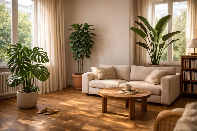 Крупные растения заменяют десятки мелких горшков: один выразительный силуэт формирует пространство, создаёт акцент и визуальный порядок. Такой зелёный объект работает как часть архитектуры комнаты, а не как случайный декор. Крупные растения заменяют десятки мелких горшков: один выразительный силуэт формирует пространство, создаёт акцент и визуальный порядок. Такой зелёный объект работает как часть архитектуры комнаты, а не как случайный декор.