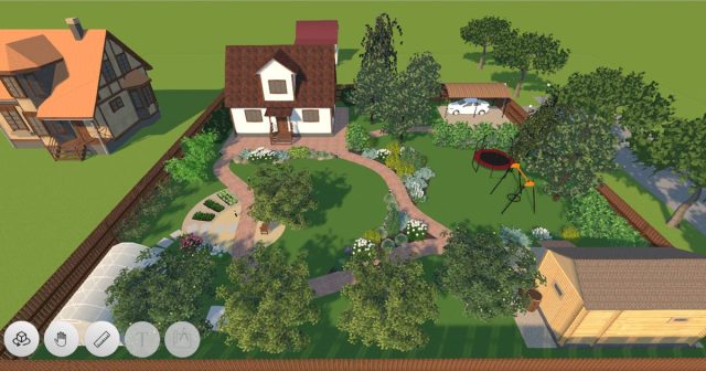 Проект квадратного участка 9 соток в программе Ландшафтный Дизайн 3D