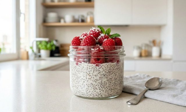 Семена чиа за считанные минуты превращают молоко в густой кремовый пудинг с необычной текстурой. Свежие ягоды добавляют кислоту и делают десерт лёгким и визуально эффектным.