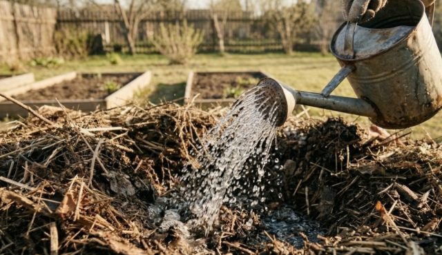 После посадки лунки обильно проливают тёплой водой. Это активирует процессы в компосте и помогает семенам быстрее прорасти. После посадки лунки обильно проливают тёплой водой. Это активирует процессы в компосте и помогает семенам быстрее прорасти.