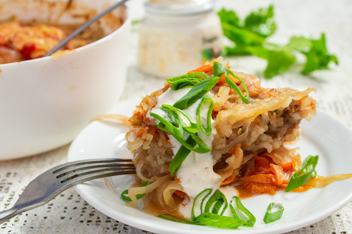 Ленивые голубцы слоями в духовке