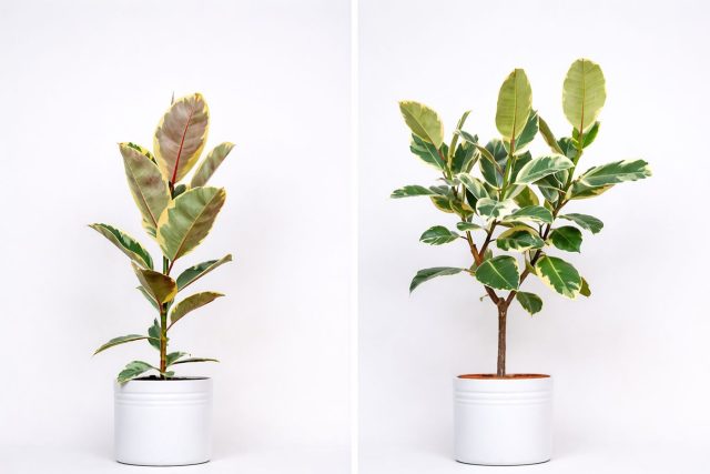 Хорошее освещение и свежий рыхлый субстрат — основа ветвления фикуса. При достаточном солнце и здоровой корневой системе растение получает ресурс для роста и может самостоятельно пробуждать спящие почки без обрезки.