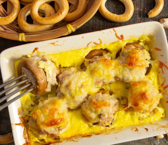Запеканка «Сушки с фаршем» - Рецепты Запеканка «Сушки с фаршем»