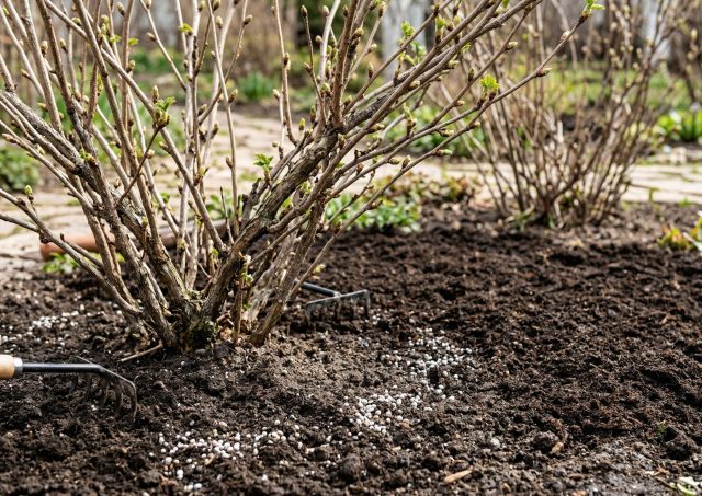Кустарники хорошо реагируют на сочетание азота и калия. Зола даёт мягкую подпитку, но её лучше не совмещать по времени с азотными удобрениями.