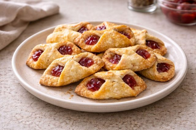 Нежное печенье из творожного теста с начинкой внутри. Рассыпчатое, мягкое, с лёгкой сладостью — простой домашний вариант без сложной техники.