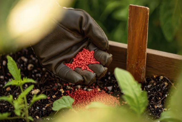 Анализируем состояние кустов по цвету листвы и при появлении светлых пятен или задержке роста вносим азотные удобрения, строго соблюдая дозировку для избежания жирования. Анализируем состояние кустов по цвету листвы и при появлении светлых пятен или задержке роста вносим азотные удобрения, строго соблюдая дозировку для избежания жирования.