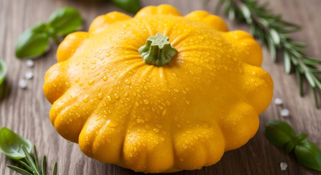 Ярко-желтые патиссоны сорта Солнышко