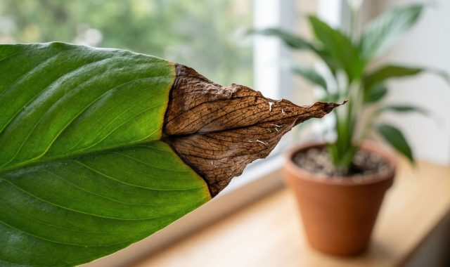 Почему весной у спатифиллума сохнут кончики листьев: 7 ошибок в уходе
